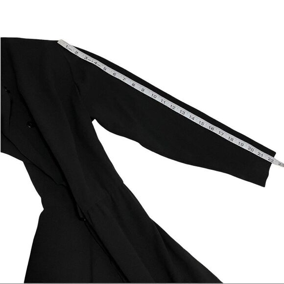 Liz Claiborne Vintage Black Long Sleeve Layered Ruffle Back Button Dress Sz 4 - Picture 13 of 16